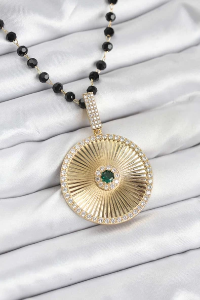 316L Çelik Zincir Kristal Boncuklu Kadın Kolye ürün görseli 1