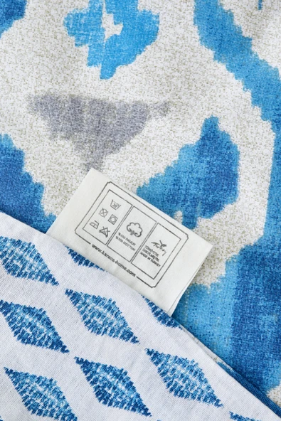 Karaca Home Neos Mavi %100 Pamuk Çift Kişilik Nevresim Takımı - Resim 12