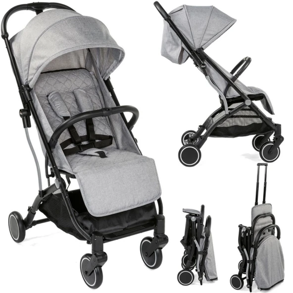 Chicco Trolley Me Bebek Arabası Light Grey - Resim 4