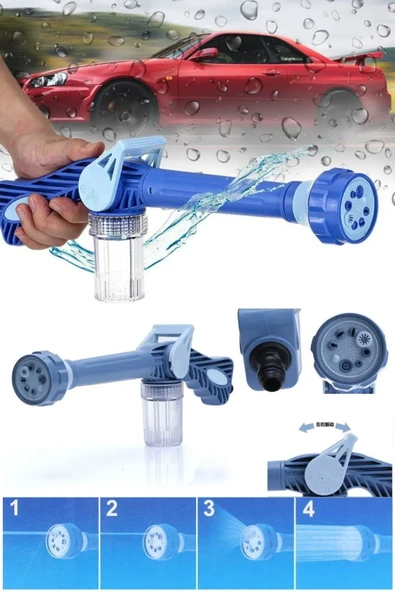 Otomobil Yıkama Sulama Fonksiyonlu Su Püskürtme Tabancası Deterjanlı Akıllı Tayzikli Basınçlı Bahçe (5314) - Resim 5