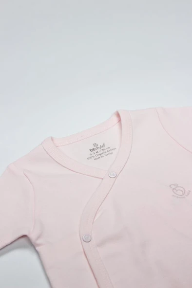 Organik Natural Basic Style Kruvaze Uzun Kol Body BS17102 Pembe - Resim 2