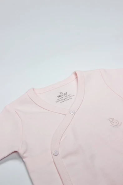 Organik Natural Basic Style Kruvaze Yarım Kol Body BS17101 Pembe - Resim 2