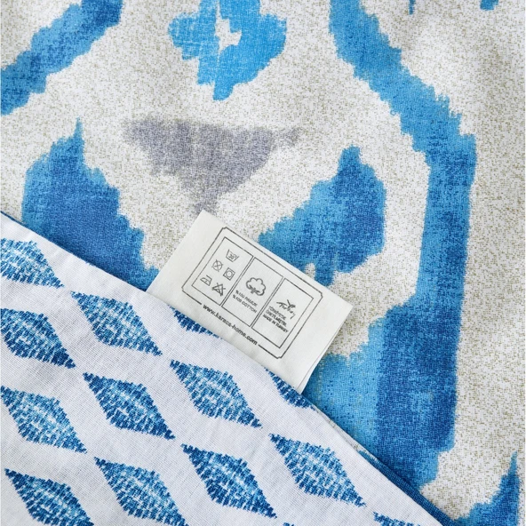 Karaca Home Neos Mavi %100 Pamuk Çift Kişilik Nevresim Takımı - Resim 8