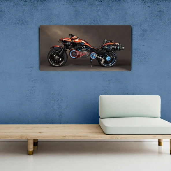 Futuristik Motosiklet Resmi Kanvas Tablo 60 x 120 - Resim 3