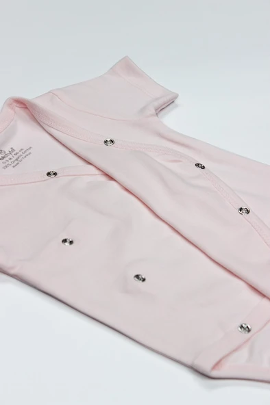 Organik Natural Basic Style Kruvaze Yarım Kol Body BS17101 Pembe - Resim 4