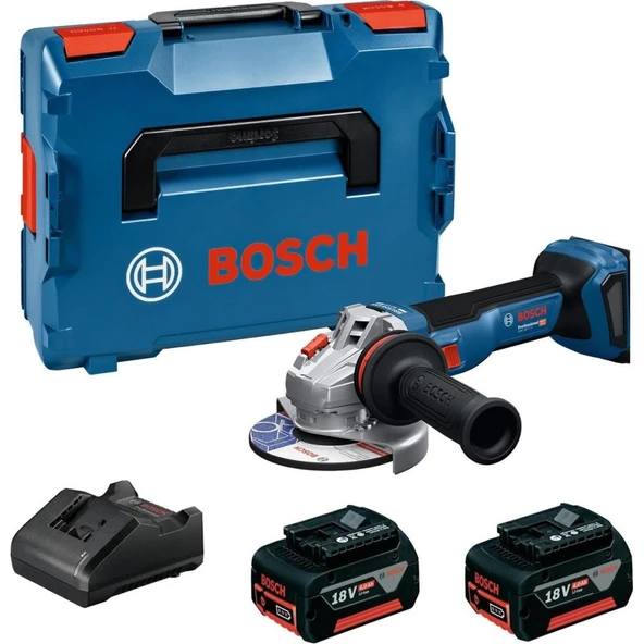 Bosch Profesyonel GWS 18V-11 S 2X4.0AH Çift Akülü Devir Ayarlı Taşlama 06019N40002X4A ürün görseli