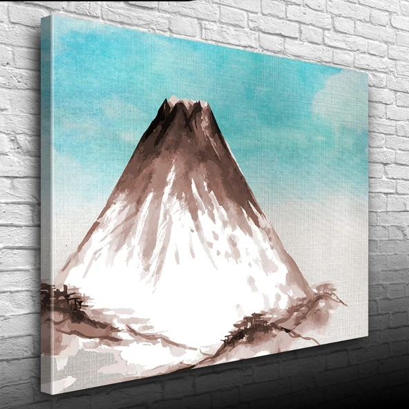 Etekleri Karlı Yanardağ Yağlıboya Kanvas Tablo 50 x 70 ürün görseli 1