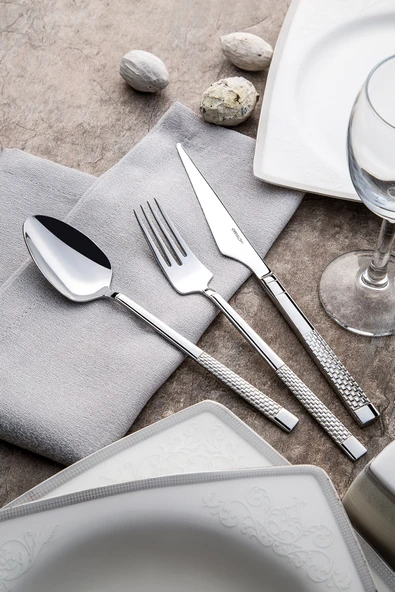 Emsan Side 84 Parça Lüks Kutulu 12 Kişilik Çatal Kaşık Bıçak Seti - Resim 10