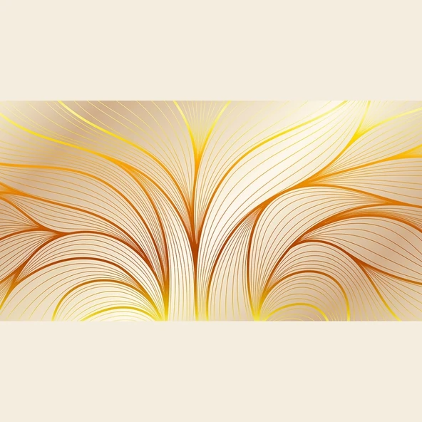 Sarı ve Beyaz Renklerde Soyut Çalışma Kanvas Tablo 60 x 120 - Resim 2