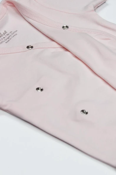 Organik Natural Basic Style Kruvaze Uzun Kol Body BS17102 Pembe - Resim 4