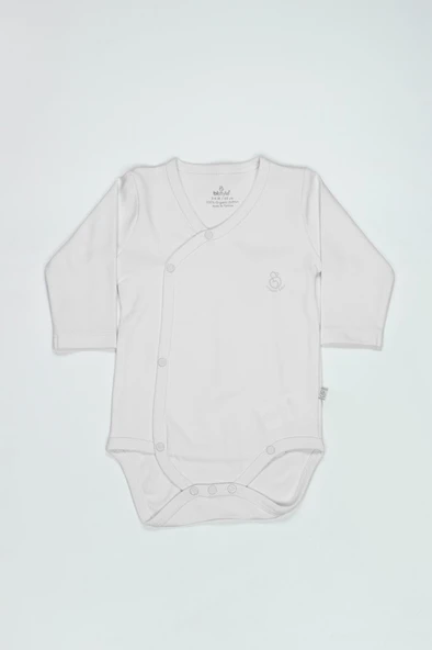 Organik Natural Basic Style Kruvaze Uzun Kol Body BS17102 Beyaz ürün görseli