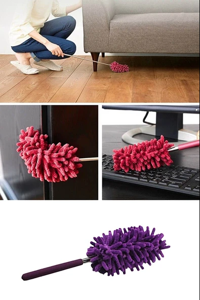 2 li Set Mikrofiber Teleskobik Toz Alma -Antistatik Toz Püskülü Duster (5314) - Resim 4