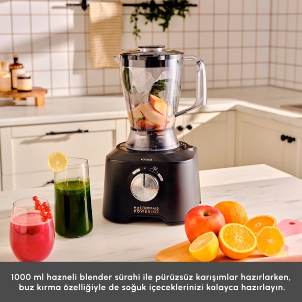 Karaca Mastermaid Power Max 11 In 1 Mutfak Robotu Matte Black Silver 2500 W - Resim 8