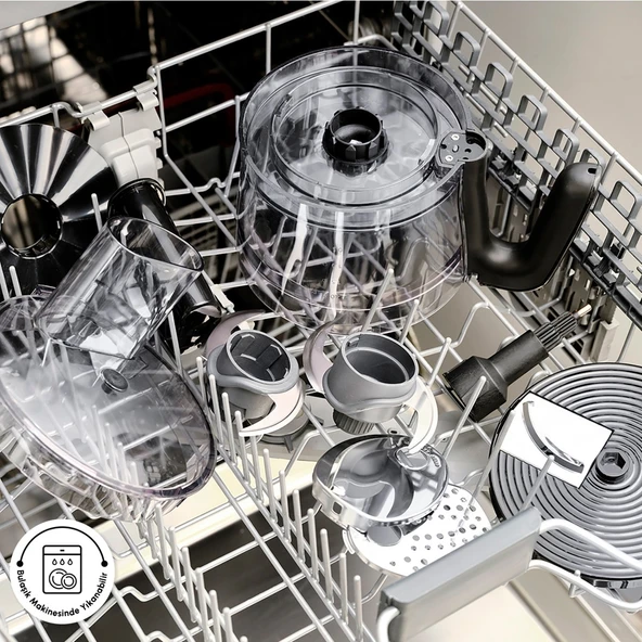 Karaca Mastermaid Power Max 11 In 1 Mutfak Robotu Matte Black Silver 2500 W - Resim 9