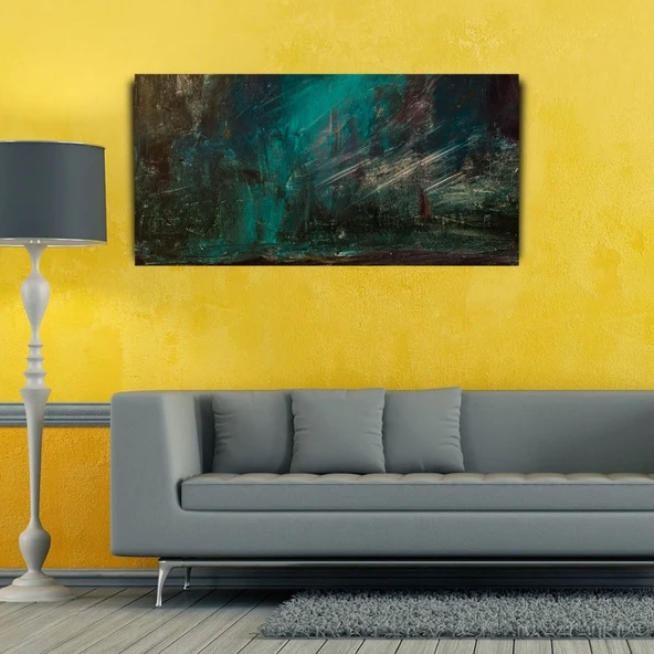 Soyut Orman Manzarası , Yağlıboya Kanvas Tablo 60 x 120 - Resim 3