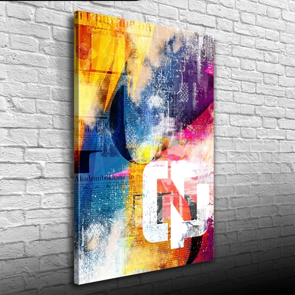 Turuncu Mavi ve Kırmızı Tonlarda Poster Kanvas Tablo 50 x70 ürün görseli 1