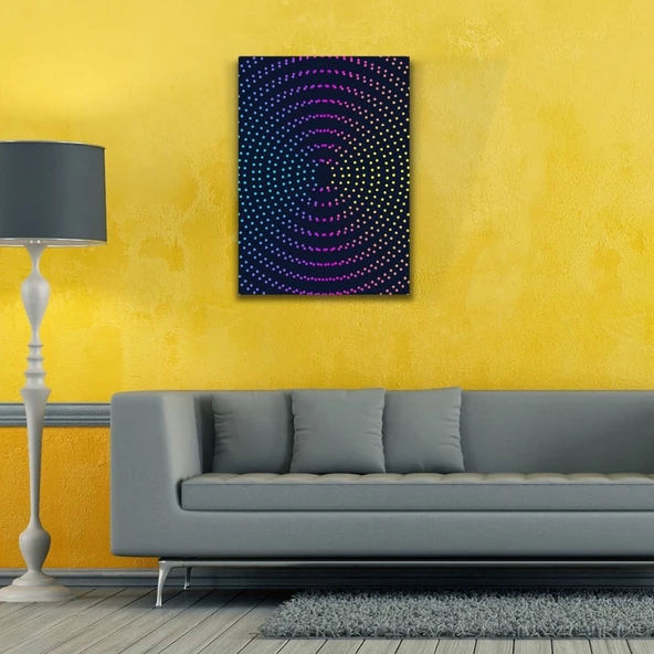 Dairesel sıralı Renkli Noktalar Kanvas Tablo 50 x 70 - Resim 2