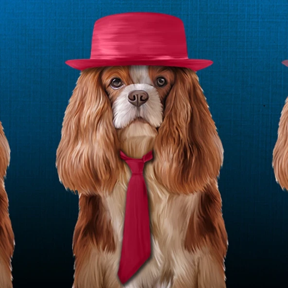 Sevimli Köpekler Kanvas Tablo 60 x 120 - Resim 2