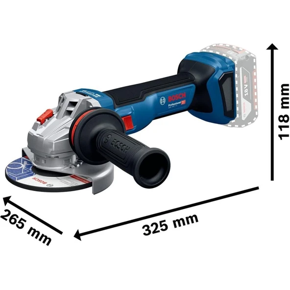 Bosch Profesyonel GWS 18V-11 S 1X5 Ah Tek Akülü Devir Ayarlı Taşlama 06019N4003 - Resim 2