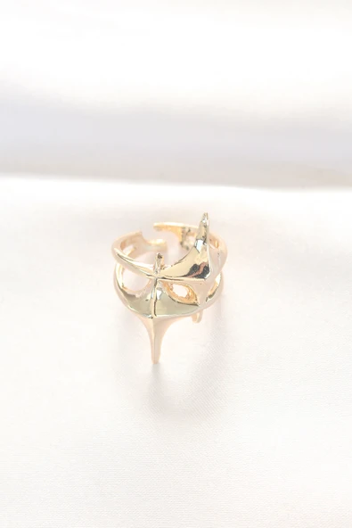 Yıldız Model Gold Renk Ayarlanabilir Yüzük - TJ-BYK3144 - Resim 2