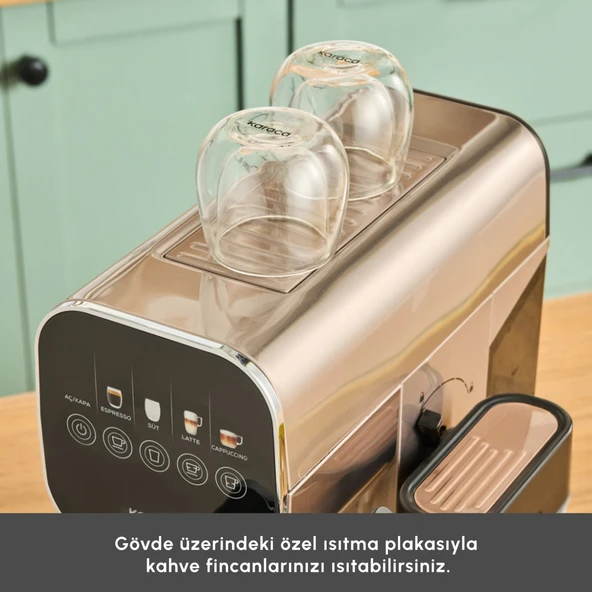 Karaca Mycaffe Barista S20 Entegre Süt Hazneli Otomatik Espresso ve Latte Makinesi Silver - Resim 9
