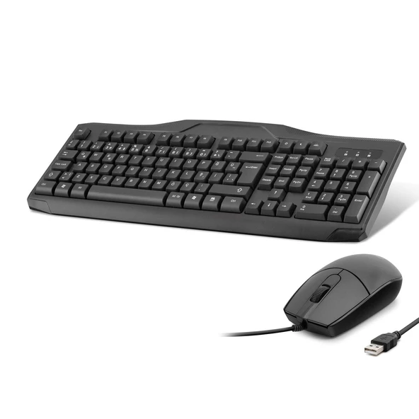 Kablolu Klavye Mouse Set Q Siyah OAK930 ürün görseli