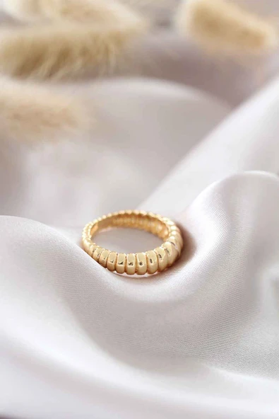 Altın Renk Ayarlamalı Burgu Kadın Yüzük - TJ-BYK1503 ürün görseli