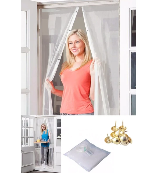Mıknatıslı Kapı Sinekliği Tül Perde 105 x 205 cm (5314) - Resim 5
