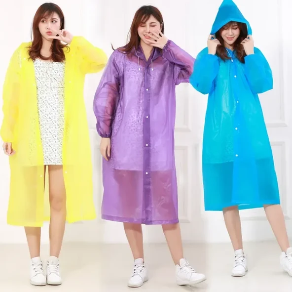 Kadın Erkek Yağmurluk Kapüşonlu Çıtçıtlı Eva Raincoat (5314) - Resim 4