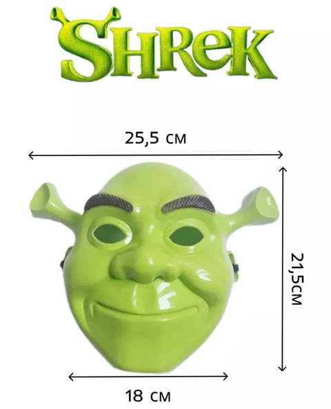Yeşil Shrek Maskesi 21x25 cm (5314) - Resim 5