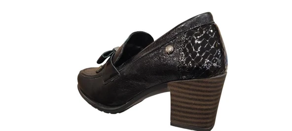 MAMMAMİA D25KA-3335 KALIN TOPUKLU KLASİK KADIN DERİ AYAKKABI - Resim 10