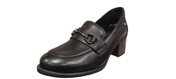 MAMMAMİA D25KA-3405 KALIN TOPUK KLASİK KADIN DERİ AYAKKABI - Resim 8