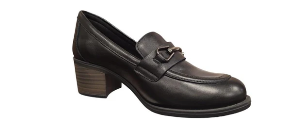 MAMMAMİA D25KA-3405 KALIN TOPUK KLASİK KADIN DERİ AYAKKABI - Resim 9