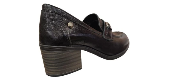 MAMMAMİA D25KA-3405 KALIN TOPUK KLASİK KADIN DERİ AYAKKABI - Resim 5