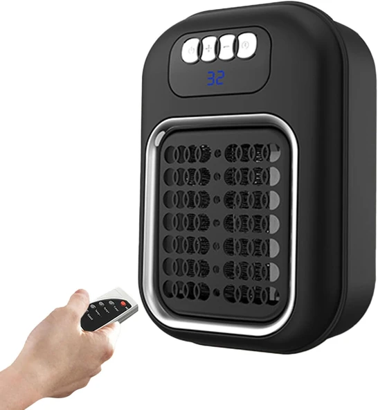 Akıllı Isıtıcı Duvara Monte Taşınabilir Isıtıcı Fan - Uzaktan Kumandalı Sessiz Isıtma Ünitesi Yatak Odası Banyo Mutfak Ofis Daire Öğrenci Evi Restoran İçin - Resim 2