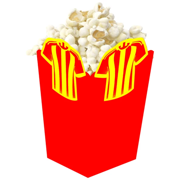 3D Sarı Kırmızı Taraftar Temalı Popcorn Mısır Kutusu 8 li Paket - Resim 2
