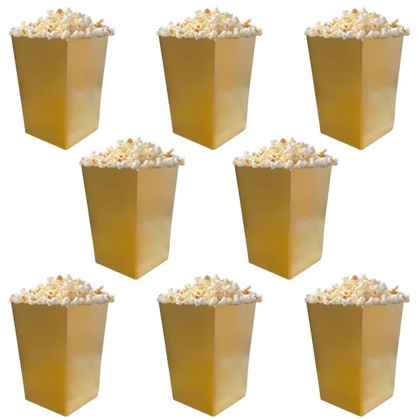 Altın Renkli Popcorn Mısır Kutusu 8 li Paket - Resim 2