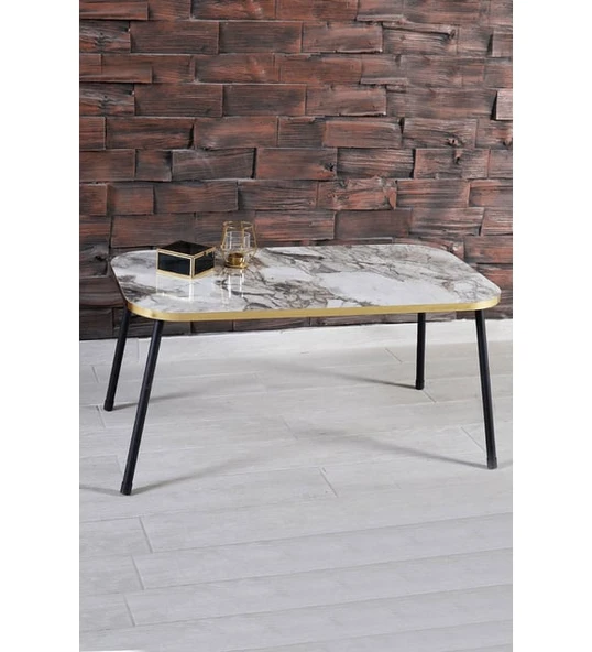 Orta Sehpa  Kr Altın Efes Siyah Metal Ayak ürün görseli 1