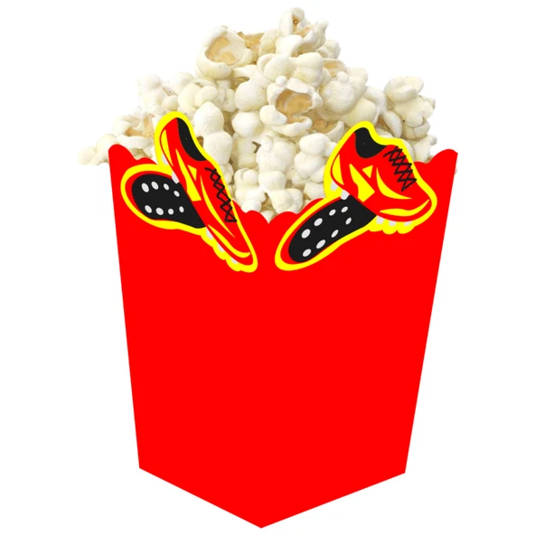 3D Sarı Kırmızı Taraftar Temalı Popcorn Mısır Kutusu 8 li Paket - Resim 4