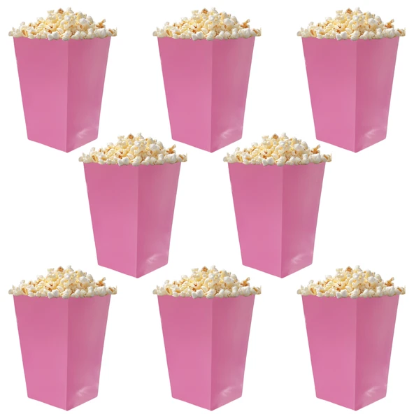 Pembe Renkli Popcorn Mısır Kutusu 8 li Paket - Resim 2