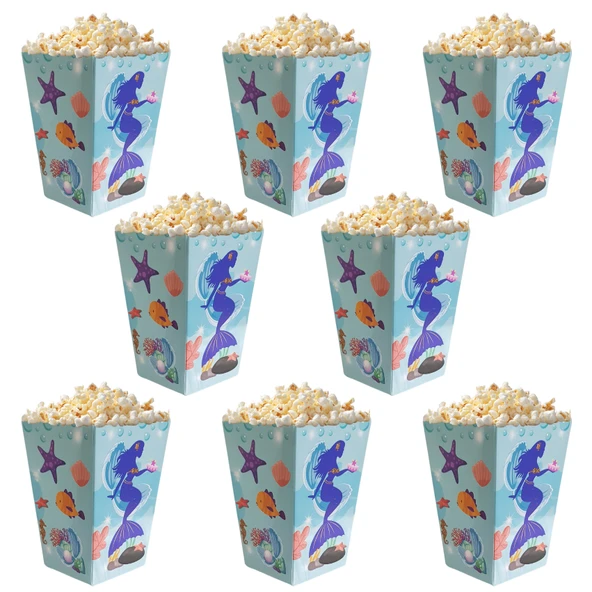 Deniz Kızı Temalı Popcorn Mısır Kutusu 8 li Paket - Resim 2
