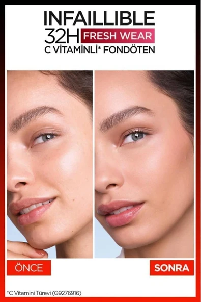 L'Oréal Paris Infaillible 32H Fresh Wear C Vitaminli Fondöten - 120 Golden Vanilla - Resim 3