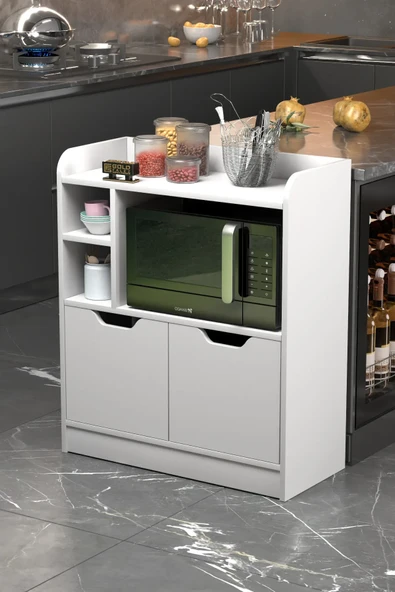 Çok Amaçlı Fırın Dolabı Beyaz - Resim 4