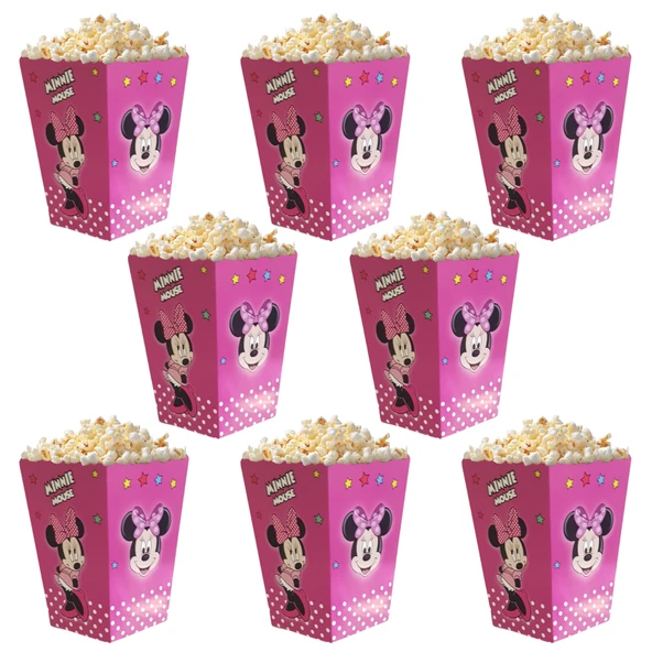 Minnie Temalı Popcorn Mısır Kutusu 8 li Paket - Resim 2