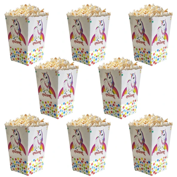 Popcorn Mısır Kutusu Unicorn Temalı 8 li Paket - Resim 2