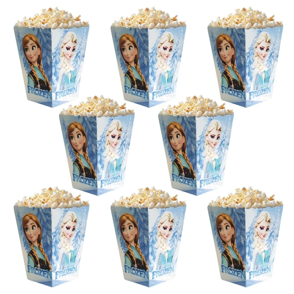 Elsa Frozen Temalı Popcorn Mısır Kutusu 8 li Paket - Resim 2
