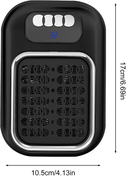 Akıllı Isıtıcı Duvara Monte Taşınabilir Isıtıcı Fan - Uzaktan Kumandalı Sessiz Isıtma Ünitesi Yatak Odası Banyo Mutfak Ofis Daire Öğrenci Evi Restoran İçin - Resim 3