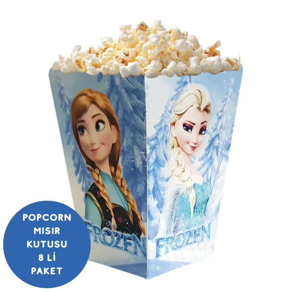 Elsa Frozen Temalı Popcorn Mısır Kutusu 8 li Paket ürün görseli 1