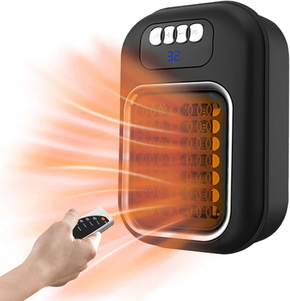 Akıllı Isıtıcı Duvara Monte Taşınabilir Isıtıcı Fan - Uzaktan Kumandalı Sessiz Isıtma Ünitesi Yatak Odası Banyo Mutfak Ofis Daire Öğrenci Evi Restoran İçin ürün görseli