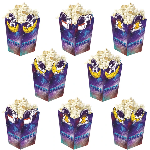 3D Uzay Temalı Popcorn Mısır Kutusu 8 li Paket ürün görseli 1